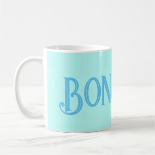 Blue Bonjour Aqua Coffee Mug