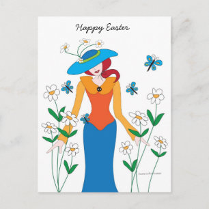 Blue Bonnet Oaster Girl Postkarte