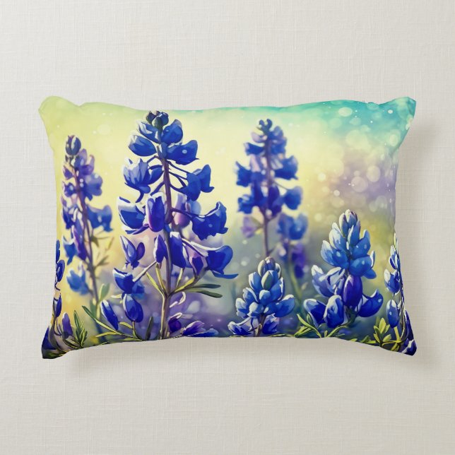 Blue Bonnet Throw Kissen (Vorderseite)
