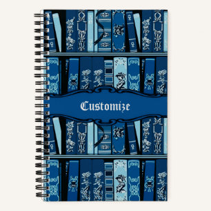 Blue Book Shelds Vintag Books Custom Notebook Notizbuch