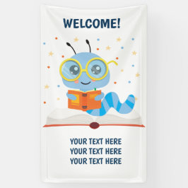 Blue Bookworm Theme Banner