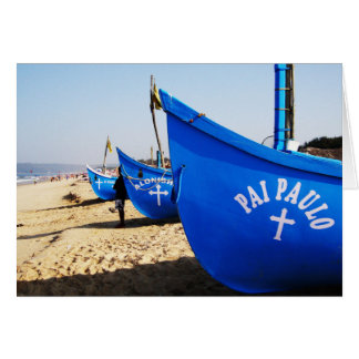 Blue Boote auf Candolim Beach Goa Indien