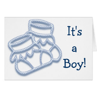 Blue Booties Greeting Card - It's a Boy!