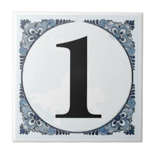 Blue Border Tile, Hausnummer, Änderungsnummer Fliese