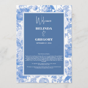 Blue Botanical Florals Wedding Tour Programm