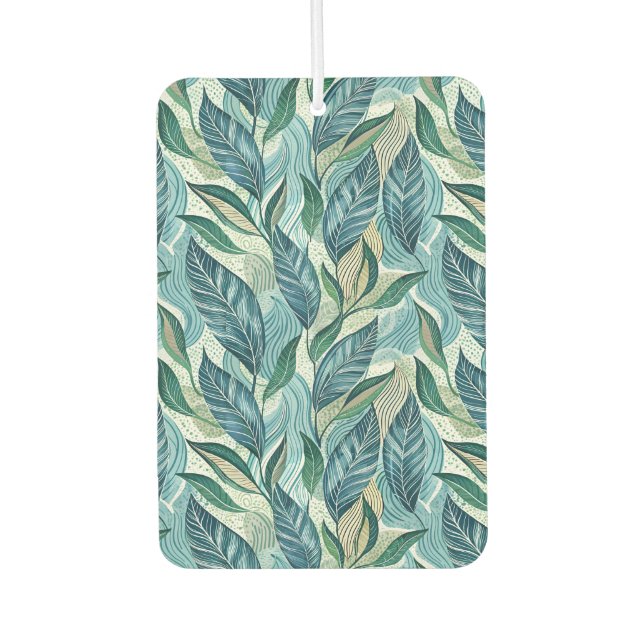 Blue Botanical Wave Modern Pattern Autolufterfrischer (Vorderseite)