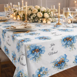 Blue  Botanical  Wreath Wedding Decor Newlyweds Tischdecke