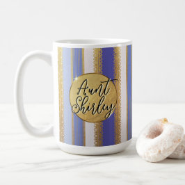 Blue Bougie Stripes Personalisiert Kaffee Tasse