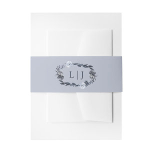 Blue Bouquet Hochzeit von Wasserfarben Einladungsbanderole