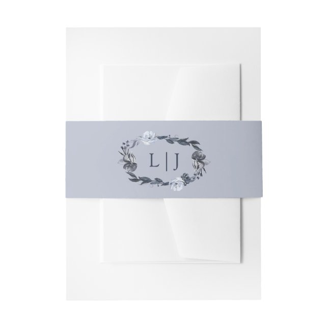 Blue Bouquet | Hochzeit von Wasserfarben Einladungsbanderole (Vorderseite Beispiel)