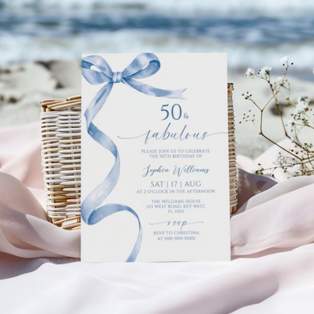 Blue Bow 50 & fabelhafte Einladung zum Geburtstag (Von Creator hochgeladen)