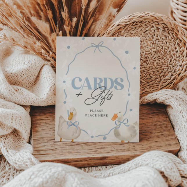 Blue Bow Albern Gänse Coquette Karte & Geschenke U Poster (Von Creator hochgeladen)