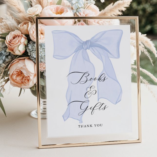 Blue Bow Baby Duschbücher und Geschenke Poster (Von Creator hochgeladen)