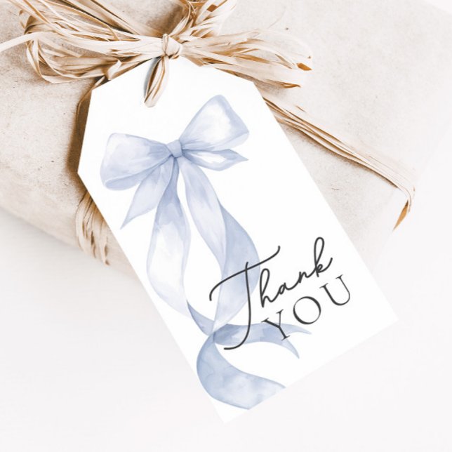 Blue Bow Baby Dusche Vielen Dank für Ihr Interesse Geschenkanhänger (Von Creator hochgeladen)