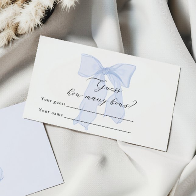 Blue Bow Baby Shower Raten Sie wie viele Bogen Begleitkarte (Von Creator hochgeladen)
