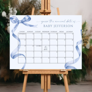 Blue Bow Baby Showrate Terminkalender Poste Poster