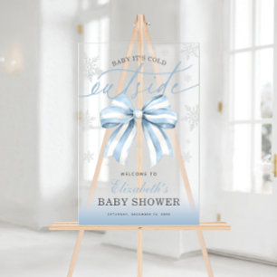 Blue Bow Baby Son Froid À L'Extérieur Baby shower 