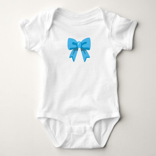 Blue Bow Baby Strampler (Vorderseite)
