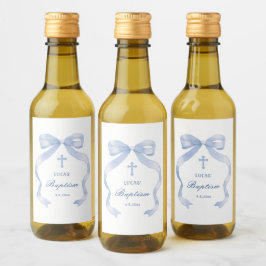 Blue Bow Baptisse Weinetikett
