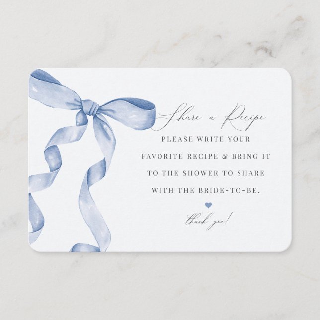 Blue Bow bindet den Knoten gemeinsam mit einem Rez Begleitkarte (Vorderseite)