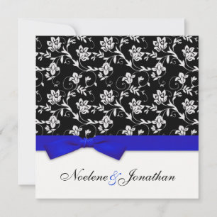 Blue Bow Blume Hochzeitseinladung Einladung