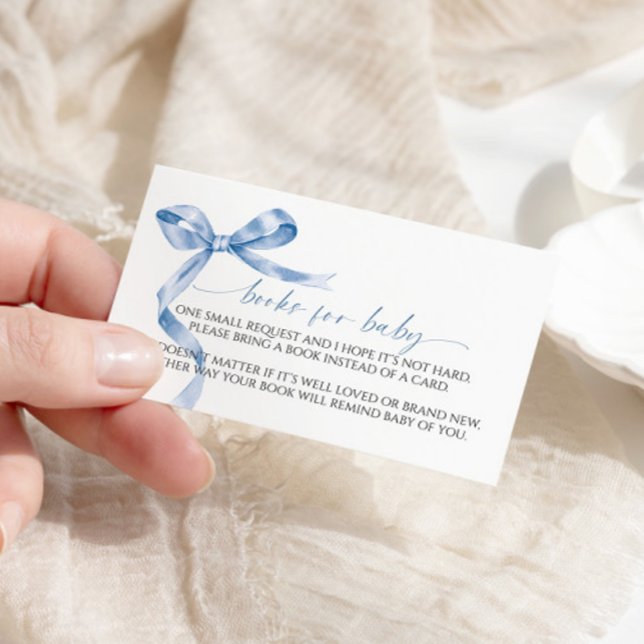 Blue Bow Book for Baby Enclosure Card Begleitkarte (Von Creator hochgeladen)