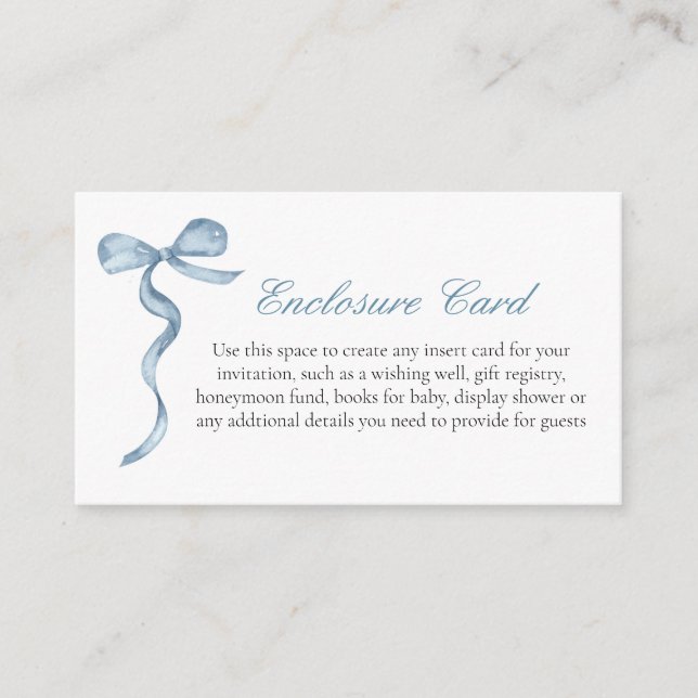 Blue Bow Boy Baby Carte de boîtier personnalisée (Devant)