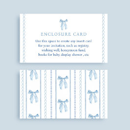 Blue Bow Boy Baby Dusche Custom Begleitkarte