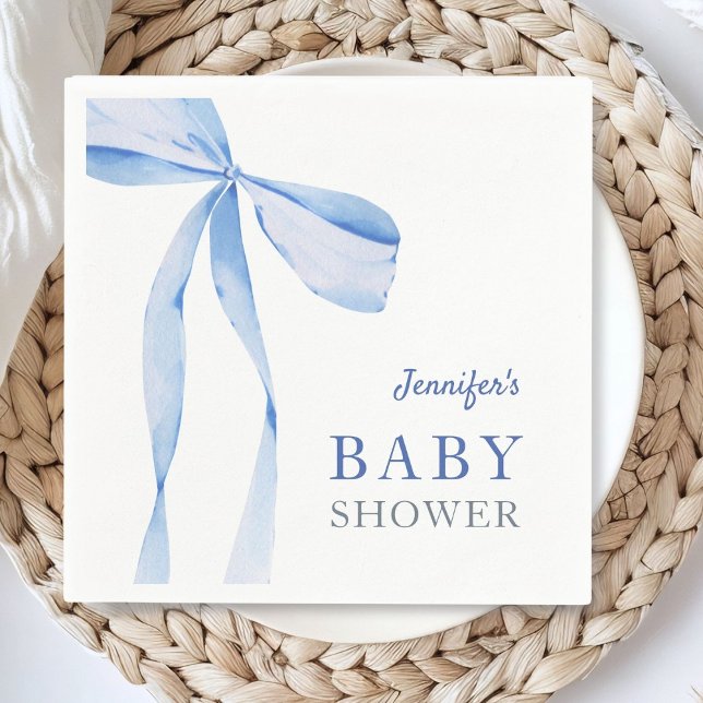 Blue Bow Boy Baby Dusche Serviette (Von Creator hochgeladen)