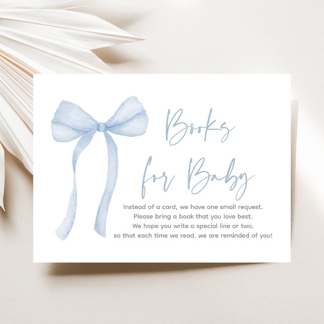 Blue Bow Boy Baby Showbuchanfrage Begleitkarte (Von Creator hochgeladen)