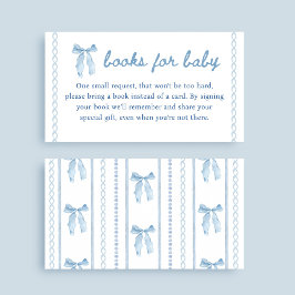 Blue Bow Boy Baby Showbücher für Baby Begleitkarte