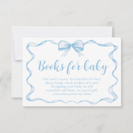 Blue Bow Boy Ribbon Baby Showbücher für Baby Einladung