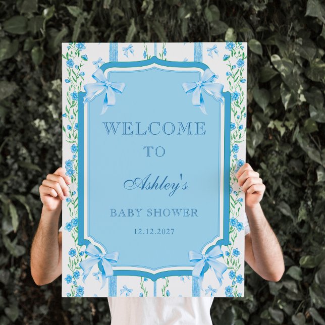 Blue Bow Boy Shabby Chic Baby Dusche Willkommen Poster (Von Creator hochgeladen)