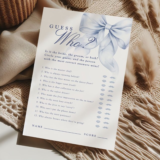Blue Bow Brautparty Guess Wer sagte, es Spiel (Von Creator hochgeladen)