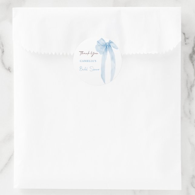 Blue Bow Brautparty Vielen Dank Runder Aufkleber (Tasche)