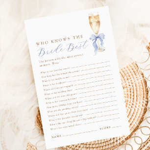 Blue Bow Champagner Wer kennt die Braut am besten