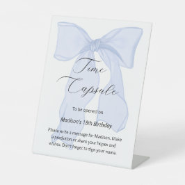 Blue Bow Coquette 1st Birthday Time Kapsel Sockelschild