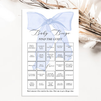 Blue Bow Coquette Baby Bingo Finden Sie den Gast