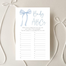 Blue Bow Coquette Boy Baby ABCs Shower Game
