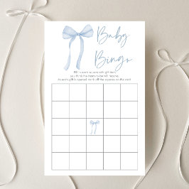 Blue Bow Coquette Boy Baby Dusche Bingo Spiel