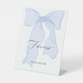 Blue Bow Coquette Geburtstagsparty Favoriten Sockelschild