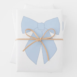 Blue Bow Coquette Geschenkpapier Set