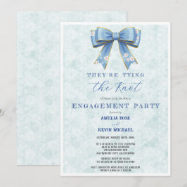Blue Bow Engagement Invitation – Japanese Style Einladung