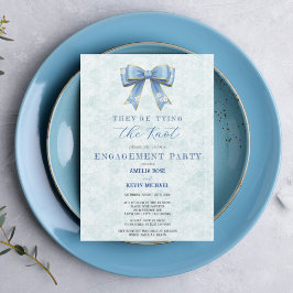 Blue Bow Engagement Invitation – Japanese Style Einladung