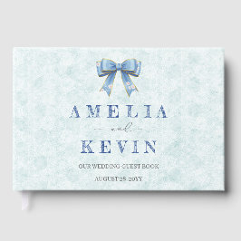 Blue Bow Engagement Invitation – Japanese Style Gästebuch