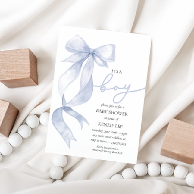 Blue Bow Es ist eine Baby-Dusche Einladung (Von Creator hochgeladen)