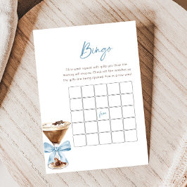 Blue Bow Espresso Martini Baby Shower Bingo Game