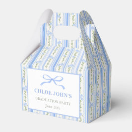 Blue Bow Floral Graduation Geschenkschachtel
