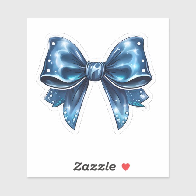 Blue Bow für ein frohes Weihnachtsfest Aufkleber (Blatt)