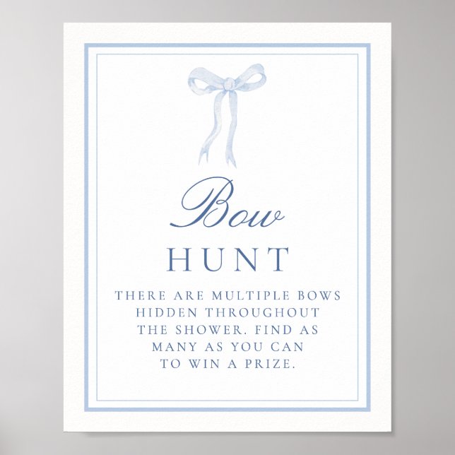 Blue Bow Jagd Coquette finden Bows Guess Spiel Poster (Vorne)